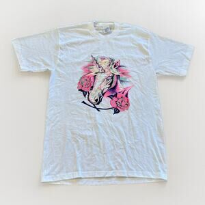 Unicorn Shirt Mens M Roses 80s 90s Cotton Kidcore Coquette Vintage Mythical‎